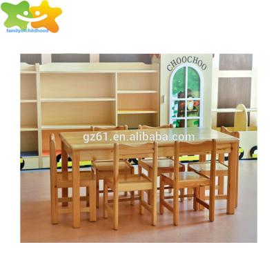 China Factory price high quality wooden kids preschool solid wood table and chair for sale for sale