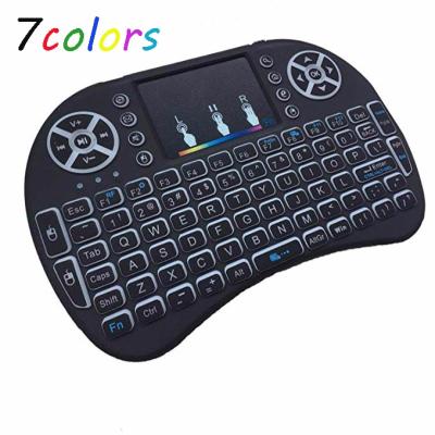 China 2020 Hot Selling Backlit Air Fly Mouse Backlit Keyboard 2.4ghz I8 Mini Wireless Keyboard Touch Pad I8 Radio 2020 For Android TV Box for sale