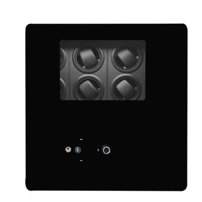 China Luxury Modern Automatic Microfiber Watch Safe LED Black Black Reliable Remote Control Watch Winder Safes Box for sale