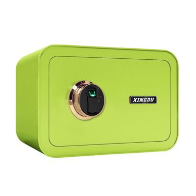 China Home Small Metal Small Metal Safe Compartment Fingerprint Password Security Chinese Kaer Bank Office Hotel Safe Box Green Smart Safe Lock Home Security for sale