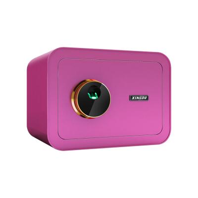 China Home Hotel Safe Colorful Pink Color Guest Room Deposit Jewelery Box Kaer Bank Office Hotel Jewelry Drawer Fingerprint Lock Cash Safe Box for sale