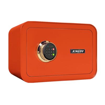 China Office Home Bank Hotel Kaer Colored Steel Steel Safe Box With Digital Lock Cash Safe Safe Boxes Stash Box Orange Color for sale