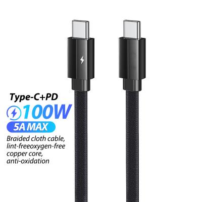 China MP3/MP4 Player 100W Braided Type Data Usb PD Power Supply Phone 5A Type C To Type C Data Transfer Cable for sale