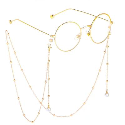 China Copper Initial Gold Plated Glasses Chains New Design Glass Women Chain Klein Chain Jewelry for sale