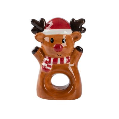 China Christmas Reindeer Shape Cheap Bulk Custom Made Napkin Ring for sale