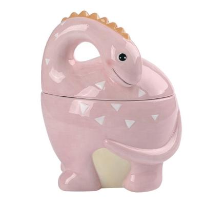 China Customized Viable Color Personalized Dinosaur Shaped Kids Cookie Jar for sale