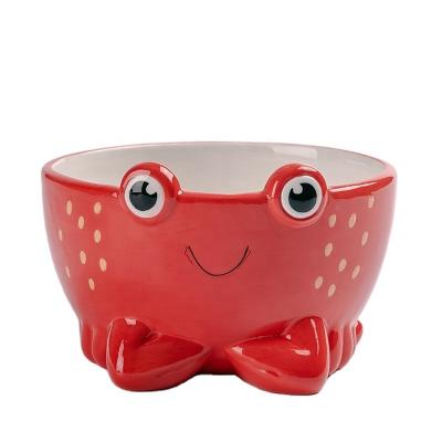 China Eco-friendly Nordic flower style design ceramic crab flower pot in bulk for sale