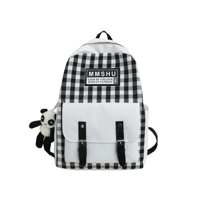 China The Other Student High School Student Schoolbag Wind Soft Backpack Female Plaid Small Cool Backpack for sale