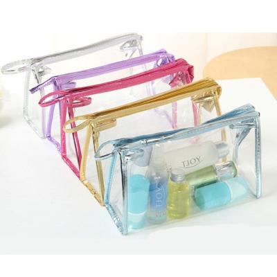 China Hot Selling Custom Luxury Cosmetic Bag Logo Travel Transparent Material Cosmetic Bag for sale