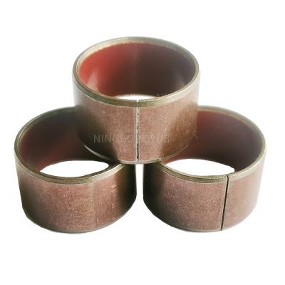 China Bimetallic high quality hardened brass bushing, brass bushing rod, self-lubricating bushings composed of Oilless PTFE slide bearing for sale