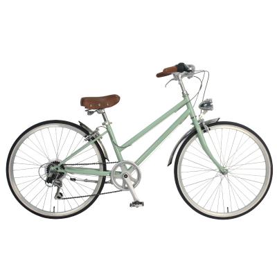 China Bicicleta de mujer 24 pulgadas SHIMANO 6 velocidad Eco amigable pintura de horneado Lady City Bike en venta