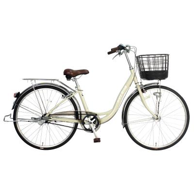 China Titanium Silber / Beige 26 Zoll Damen Fahrrad Drei-Gang-Gürtel-Antrieb City Bike zu verkaufen