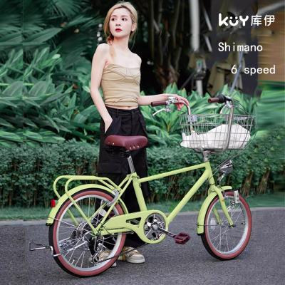 China 20 inch Variable Speed Steel City Commuter Bikes Shimano Vrouwenfiets Te koop