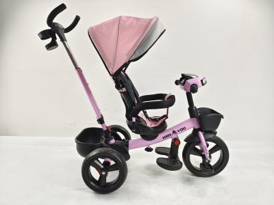 China Red 3-Wheel Child Tricycle With Steel Handlebar And Plastic Seat Baby Carriage for sale