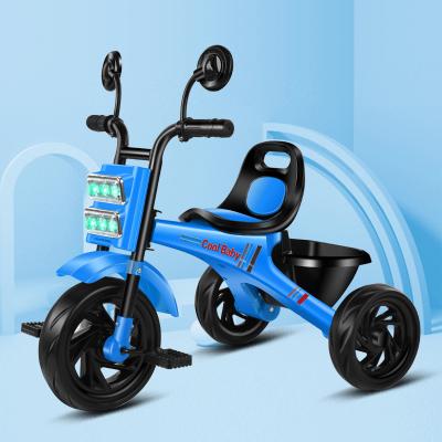 Chine Tricycle pour enfants en acier rouge avec frein à roulettes 3 roues avec musique à vendre