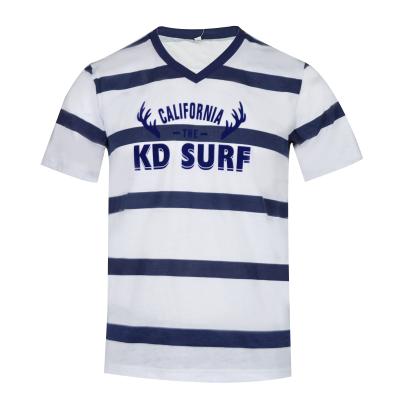 China Custom Logo Striped Printed Men's Summer T-Shirt Viable T Shirt for sale