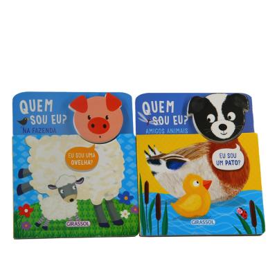 China Custom Kids Education Kids Board Book Children's Baby Board Animal Educational Die-Cut Printing for sale