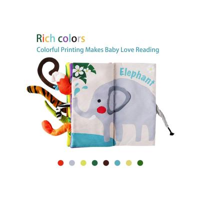 China Custom Soft Durable Creative Touch Early Development Toy and Crinkle Feel Jungle Tails Cloth Books for Babies Infants Toddler for sale