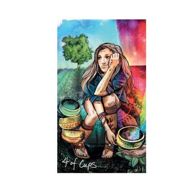 China Customized Art Printing Wholesale Creative Colored Plastic Light Seer Tarot Cards With Guidebook for sale