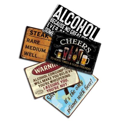 China Funny American Tin Sign Metal Plate Wall Bar Vintage Metal Beer Metal Sign Plaque Decor For Bar Club Man Cave Decorative Dishes for sale