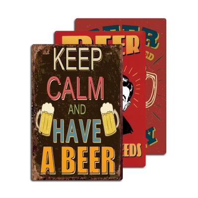 China American High Quality Beer Tin Sign Vintage Wall Bar Sign Decoration for Bar Bar Man Cave for sale