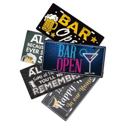 China Open American Bar Tin Plate Plate Sign Beer Metal Poster Bar Bar Club Man Cave Decor for sale