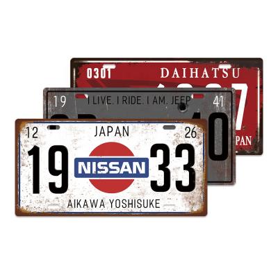 China American professional Car Brand License manufacturer printed metal signs for garage for sale