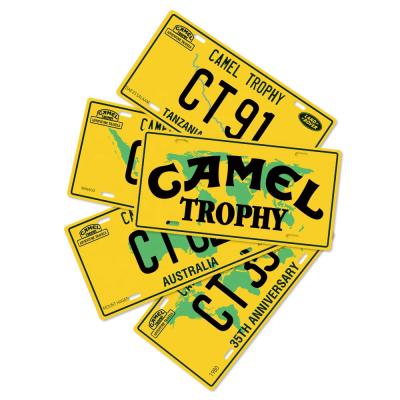 China American Camel Trophy License Plate Wholesale Customized Tin Sign Metal Plate Garage Home Decor for sale