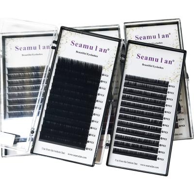 China Classic Eye Lash Extension Trays Kit Products Matte Black Lash Extensions Professional Volume Supplies Wholesale Natural Soft for sale