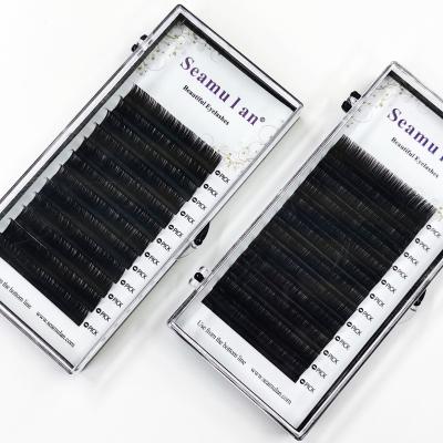 China Natural Soft Provides .03 Matte Dark Black Volume Wispy nails different PBT Lash Extension Trays Custom Packaging flat for sale