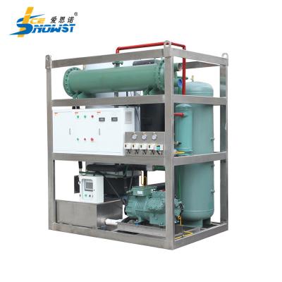 China ASME-Water koelde 5 Ton Mini Tube Ice Machine For Bevroren Zeevruchten Te koop