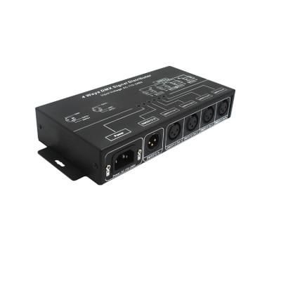 China DMX Signal Distributor DMX124 AC100-240V 4CH DMX Controller DMX Repeater L273*W170*H70mm for sale