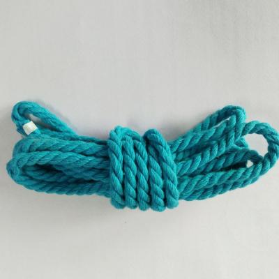 China High Tenacity Popular color of 4mm 3 strands  twisted cotton rope for macrame rope for sale