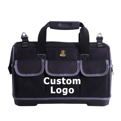 China Low Moq Logo Waterproof Canvas Work Electrical Tool Bag Heavy Duty Electrician For Tools Custom Canvas Tool Bag V255 for sale