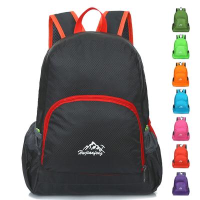 China Custom wholesale anti-theft logo backpack water proof playking high quality folding foldable backpack Y0016 for sale