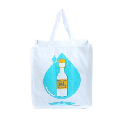 China Factory Wholesale Waterproof PP Plastic Color Pull Bag Portable Multipack Wine Compound Woven Bag Printing Logo Gift Bag for sale