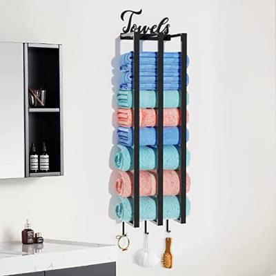 China Stainless Steel Bathroom Towel Rack Bathroom Towel Rack Toilet Storage Rack Household Towel Shelf Wall Mounted for sale