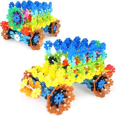 China Snowflake Link Toys Educational Building Blocks Toys Multicolor Plastic Interlocking Round Diy Building Blocks TLS009 for sale