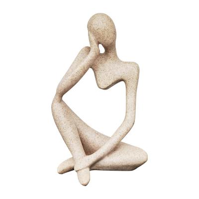 China / Home Office Minimalist Collectible Modern Bookshelf Figurines Statue Resin Thinker Style Abstract Sculpture Decor Office Statue for sale