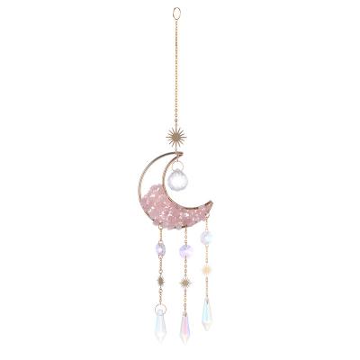 China / Wholesale Moon Shape Sun Catchers Window Wind Chimes Rainbow Maker Wall Hanging Gift Crystal Suncatcher for sale