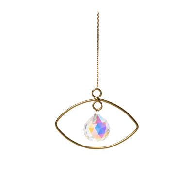 China / 2023 Latest Crystal Wall Decor Eye Sun Hanging Manufacturer Crystal Suncatcher Window Hanging Decoration Rainbow Ornament Catcher for sale