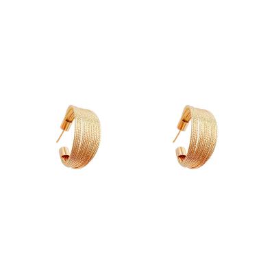 China Fashion Geometric C Shape Gold Plated Chic Circle Earrings Hoop Earrings Women Party Jewelry for sale