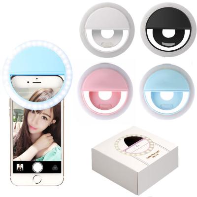 China Souvenir Gifts Promotion White Current Rechargeable Sufficiency Flash Ring On Video Conference Phone Laptop Zoom Meeting Make Up Selfie Ring Light for sale