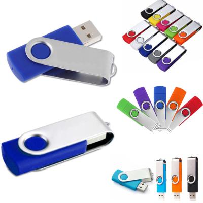 China Presentation Gift Set Custom Printed Plastic Metal Clip Drive 4GB Spin Swivel Flash Drive Pendrive Thumb Flashdisk USB C Memory Sticks for sale