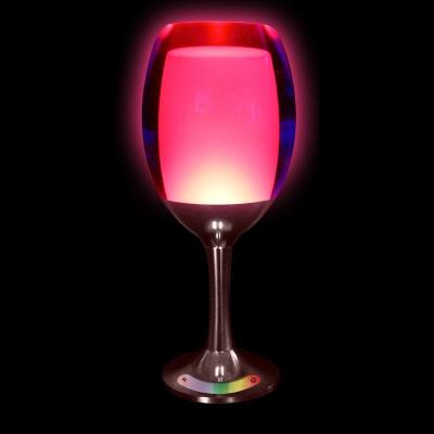 China Indoor Rechargeable LED Wine Glass Cup Night Light 1.5w/USB Charging Rope, 7-Color Changing Base, 8-Level Energy Saving for sale