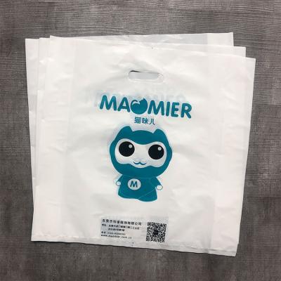 China Recyclable Custom Printed Logo Design Low Density Polyethylene High Density Polyethylene Handle Plastic Bag Die Cut Bag Shopping Bag for sale