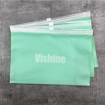 China Factory Made Matte Recyclable / Matte Recyclable Plastic Zipper Bag , T-shirt Swimsuit Zipper Lock Garment Bag With Logo for sale