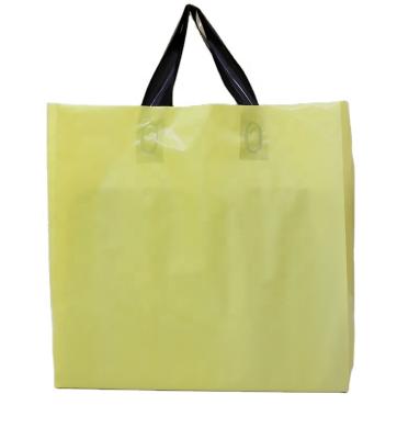 China Wholesale Customizable Logo Printing High Quality Heavy Shock Resistance Yellow Plastic Shopping Bag With Handle for sale