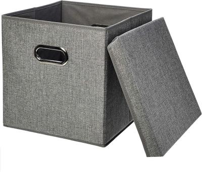 China 2020 Sustainable Tending Storage Barrels With Lid Hessian Cloth Collapsible Cube for sale