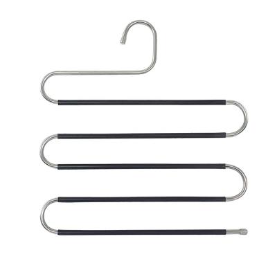 China Space Saving Rise Metal Hanger S Type Stainless Steel Clothes Pants Hangers for sale